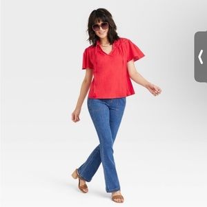 NWT Knox Rose Eyelet Woven Shirt